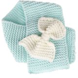 Autumn Winter Girls Warm Knitted Bowknot Scarves(Light Blue)