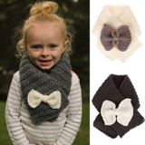Autumn Winter Girls Warm Knitted Bowknot Scarves(Light Blue)