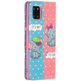 For Samsung Galaxy A81 Colored Drawing Pattern Invisible Magnetic Horizontal Flip PU Leather Case with Holder & Card Slots & Wallet(Elephant)