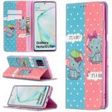 For Samsung Galaxy A81 Colored Drawing Pattern Invisible Magnetic Horizontal Flip PU Leather Case with Holder & Card Slots & Wallet(Elephant)