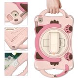 Cute Cat King Kids Shockproof EVA Protective Case with Holder & Shoulder Strap & Handle For iPad mini 5 / 4 / 3 / 2 /1(Pink)