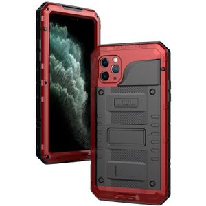 For iPhone 11 Pro Max Dustproof Shockproof Waterproof Silicone + Metal Protective Case(Red)