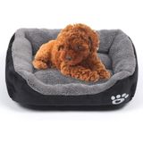 Four Seasons Genuine Warm Pet Dog Kennel Mat Teddy Pomerang Dog Mat  Size: S  43×32×10cm(Black Grey)