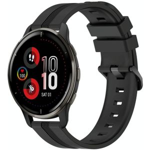 Voor Garmin Venu 2 Plus 20 mm concave gestreepte siliconen horlogeband