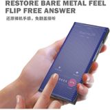 For Samsung Galaxy Note20 Ultra Carbon Fiber Texture View Time Horizontal Flip Leather Case with Holder & Touch Call Display ID(Blue)