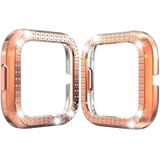 For Fitbit versa 2 PC Double-row Diamond-encrusted Protective Shell(Rose gold)