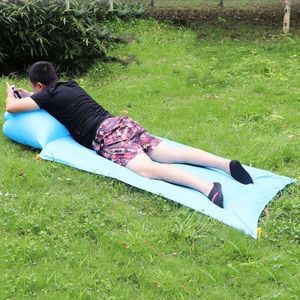 Outdoor Waterproof Air Pillow Picnic Mat Carrying Ground Sand Beach Grass Mat  Style:Single(Random Color)