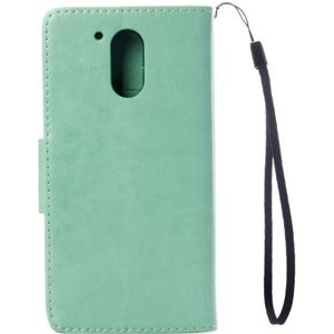 For Motorola Moto G (4rd gen) Plus Pressed Flowers Leather Case with Holder & Card Slots & Wallet(Green)