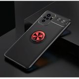 For Xiaomi Redmi Note 10 Metal Ring Holder 360 Degree Rotating TPU Case(Black+Red)