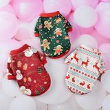 2 PCS SD07031 Christmas Dog Clothes Cartoon Pet Small Dog Cat Sweater Clothes  Size: XL(White Background Red Deer)