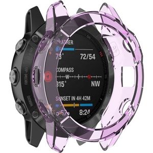 For Garmin Fenix 6 TPU Half Coverage Smart Watch Protevtice Case (Purple)
