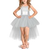 White Girls Lace Sling Dress Mesh Tutu Party Dress  KId Size:2 age (80-90cm)