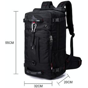 BANGE Oxford Cloth Backpack Travel Men Outdoor Large Capacity Luggage Bag Multifunctional Hiking Shoulders Bag(Black)