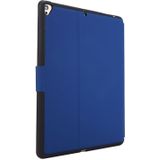 For iPad 9.7 (2018) / (2017) Electric Pressed Texture Horizontal Flip Leather Case with Holder & Pen Slot(Navy Blue)