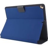 For iPad 9.7 (2018) / (2017) Electric Pressed Texture Horizontal Flip Leather Case with Holder & Pen Slot(Navy Blue)
