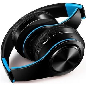 B7 Wireless Bluetooth Headset Foldable Headphone Adjustable Earphones with Microphone(Black Blue)