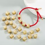 3 PCS English Letter Beads Bracelet Brass Micro-inlaid Couple Red String Pull DIY Bracelet Jewelry  Style:Red Rope