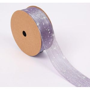 Starry Sky Yarn Ribbon Gift Box Packaging Bow Tie Ribbon  Specification: 2.5CM(Purple)