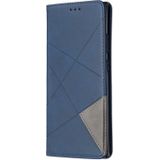 For Samsung Galaxy Note 20 Ultra Rhombus Texture Horizontal Flip Magnetic Leather Case with Holder & Card Slots & Wallet(Blue)