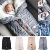 Warm Soft Cotton Knitting Envelope Newborn Baby Sleeping Bag(Light Grey)