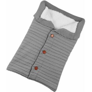 Warm Soft Cotton Knitting Envelope Newborn Baby Sleeping Bag(Light Grey)