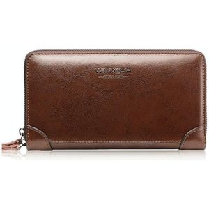 WEIXIER W88  Handbags Men Pu Hand Tested Handbags Multi-Function Wallet(Brown)