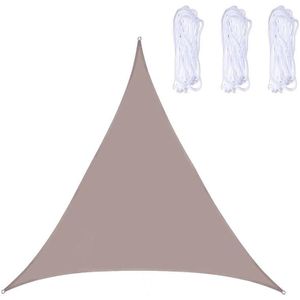 Triangle Outdoor Garden Sunshade Sail Waterproof Anti-UV Canopy  Size: 5m x 5m x 5m(Khaki)