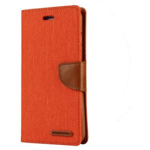 MERCURY GOOSPERY CANVAS DIARY for iPhone 8 Plus & 7 Plus  Canvas Texture Horizontal Flip Leather Case with Card Slots & Wallet & Holder(Orange)