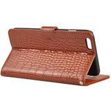 Crocodile Texture Horizontal Flip Genuine Leather Case with Card Slots&Holder for iPhone 6 Plus & 6S Plus(Brown)