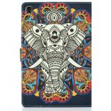 For Samsung Galaxy Tab A 10.1 (2019) T510/T515 Colored Drawing Pattern Horizontal Flip PU Leather Case with Holder & Card Slot(Colorful Elephant)