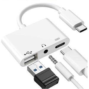 3 in 1 USB-C OTG Adapter with 3.5mm Headphone Jack  Compatible for iPad Pro and Type-C Jack Phone