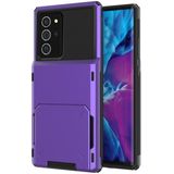 For Samsung Galaxy Note20 Scratch-Resistant Shockproof Heavy Duty Rugged Armor Protective Case with Card Slot(Purple)