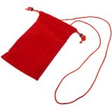 Universal Soft Flannel Carry Bag with Pearl Button  For Smart Phones  Power Bank and other Accessories  Size same as 4.7 inch(Red)