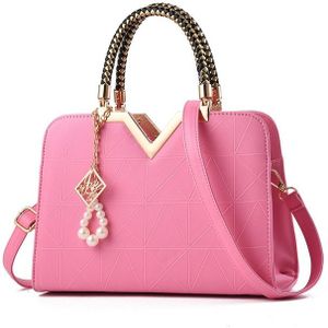 Summer Female Phone Pocket Zipper Handbags Flap Leather Shoulder Crossbody Bags(Pink)