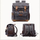 Batik Canvas Waterproof Photography Bag Outdoor Wear-resistant Large Camera Photo Backpack Men for Nikon / Canon / Sony / Fujifilm(Black Gray)