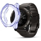 Suitable for Garmin Fenix 5 & 5 Plus transparent TPU Silica Gel Watch Case(Transparent blue)