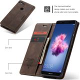 CaseMe Multifunctional Retro Frosted Horizontal Flip Leather Case for Huawei P Smart / Enjoy 7S /  Honor 9 Lite  with Card Slots & Holder & Wallet(Coffee)