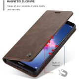 CaseMe Multifunctional Retro Frosted Horizontal Flip Leather Case for Huawei P Smart / Enjoy 7S /  Honor 9 Lite  with Card Slots & Holder & Wallet(Coffee)
