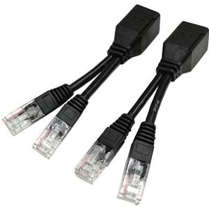 2 Sets RJ45 Network Signal Splitter Upoe Separation Cable  Style:U-01 4 Crystal Heads