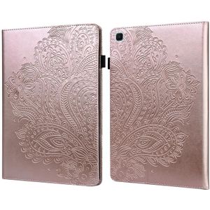 For Samsung Galaxy Tab S6 Lite P610 Peacock Embossed Pattern TPU + PU Horizontal Flip Leather Case with Holder & Card Slots & Wallet & Sleep / Wake-up Function(Rose Gold)