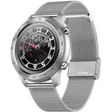 MX5 1.3 inch IPS Screen IP68 Waterproof Smart Watch  Support Bluetooth Call / Heart Rate Monitoring / Sleep Monitoring  Style: Steel Strap(Silver)