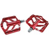 SHANMASHI TIGER 1 Pair Anti-slip Foot Pedal  Aluminium Shaft Mountain Bike Pedal(Red)
