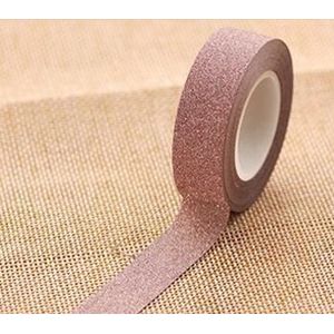 Flash Washi Sticky Paper Tape Label DIY Decorative Tape  Length: 10m(Skin Pink)