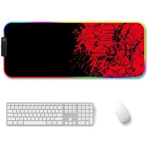250x350x3mm F-01 Rubber Thermal Transfer RGB Luminous Non-Slip Mouse Pad(Red Fox)