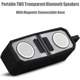 BT628 10W Portable TWS Transparent Bluetooth Speakers With Magnetic Connectable Base Outdoor Stereo Bass Subwoofer(Green)