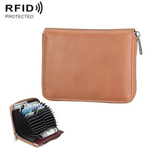 Antimagnetic RFID Multi-functional Genuine Leather Card Package (Amber)