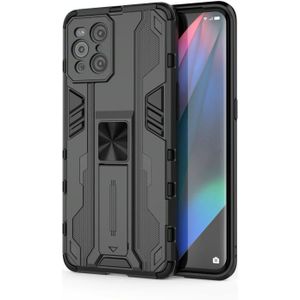 For OPPO Find X3 Supersonic PC + TPU Shock-proof Protective Case with Holder(Black)