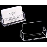 Clear Desk Shelf Box Storage Display Stand Acrylic Plastic Transparent Desktop Business Card Holder(White)