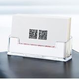 Clear Desk Shelf Box Storage Display Stand Acrylic Plastic Transparent Desktop Business Card Holder(White)