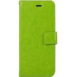 For iPhone X Crazy Horse Texture Horizontal Flip Leather Case with Holder & Card Slots & Wallet & Photo Frame(Green)